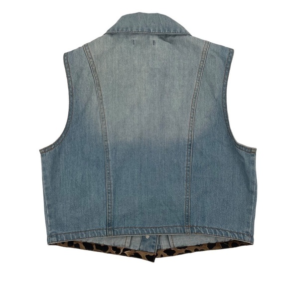 Caché Embellished Buttons Denim Jean Vest Size Medium Women's - Picture 3 of 5